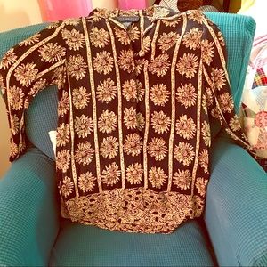 August Silk long length silk blouse, sunflower